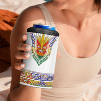 Haiti Flag Traditional Dashiki 4 in 1 Can Cooler Tumbler White Color - Polynesian Pride