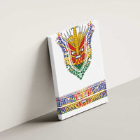 Haiti Flag Traditional Dashiki Canvas Wall Art White Color - Polynesian Pride