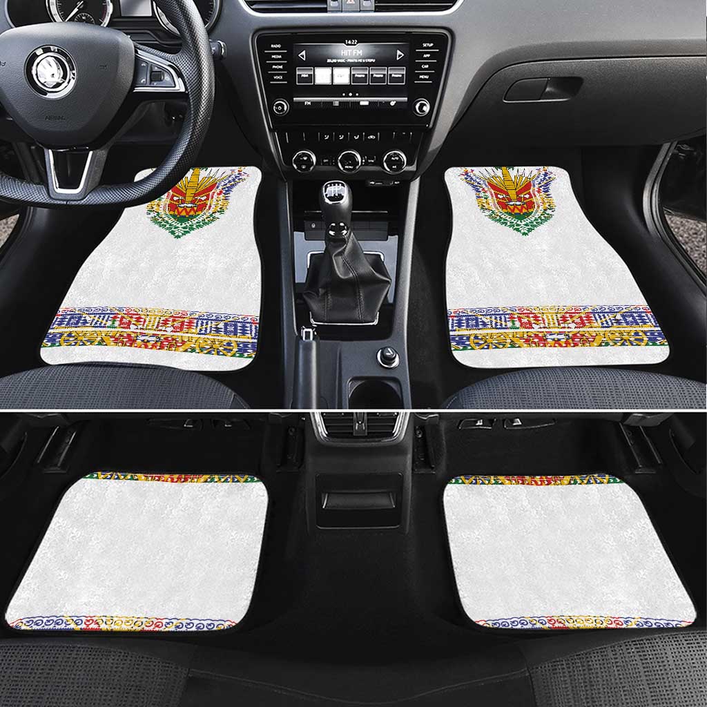 Haiti Flag Traditional Dashiki Car Mats White Color - Polynesian Pride