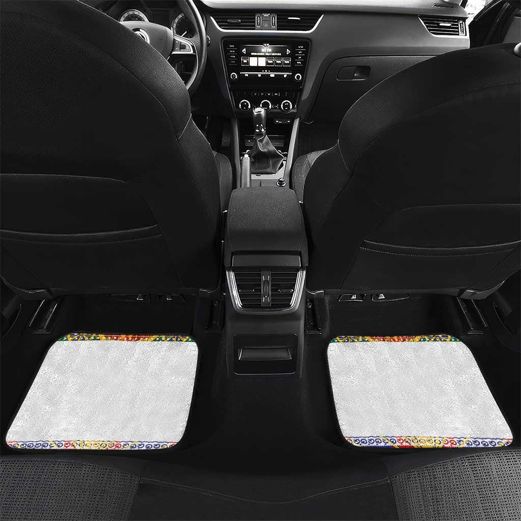 Haiti Flag Traditional Dashiki Car Mats White Color - Polynesian Pride