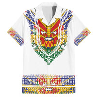 Haiti Flag Traditional Dashiki Family Matching Off Shoulder Maxi Dress and Hawaiian Shirt White Color - Polynesian Pride
