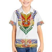 Haiti Flag Traditional Dashiki Family Matching Summer Maxi Dress and Hawaiian Shirt White Color LT03 Son's Shirt White - Polynesian Pride