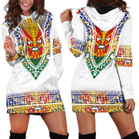 Haiti Flag Traditional Dashiki Hoodie Dress White Color LT03 - Polynesian Pride