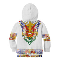 Haiti Flag Traditional Dashiki Kid Hoodie White Color - Polynesian Pride