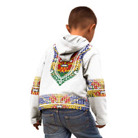 Haiti Flag Traditional Dashiki Kid Hoodie White Color - Polynesian Pride