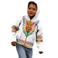 Haiti Flag Traditional Dashiki Kid Hoodie White Color - Polynesian Pride