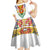 Haiti Flag Traditional Dashiki Kid Short Sleeve Dress White Color - Polynesian Pride