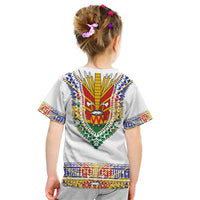 Haiti Flag Traditional Dashiki Kid T Shirt White Color - Polynesian Pride