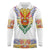 Haiti Flag Traditional Dashiki Long Sleeve Polo Shirt White Color - Polynesian Pride