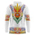 Haiti Flag Traditional Dashiki Long Sleeve Polo Shirt White Color - Polynesian Pride