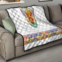 Haiti Flag Traditional Dashiki Quilt White Color - Polynesian Pride