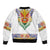 Haiti Flag Traditional Dashiki Sleeve Zip Bomber Jacket White Color - Polynesian Pride