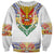 Haiti Flag Traditional Dashiki Sweatshirt White Color - Polynesian Pride