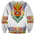 Haiti Flag Traditional Dashiki Sweatshirt White Color - Polynesian Pride