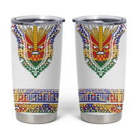 Haiti Flag Traditional Dashiki Tumbler Cup White Color - Polynesian Pride