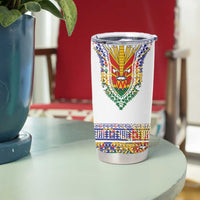 Haiti Flag Traditional Dashiki Tumbler Cup White Color - Polynesian Pride