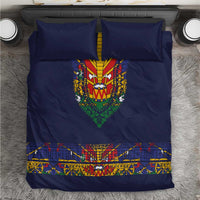 Haiti Flag Traditional Dashiki Bedding Set Black Color - Polynesian Pride