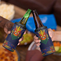 Haiti Flag Traditional Dashiki 4 in 1 Can Cooler Tumbler Black Color - Polynesian Pride