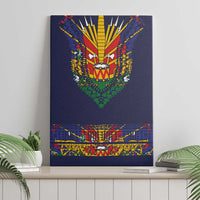 Haiti Flag Traditional Dashiki Canvas Wall Art Black Color - Polynesian Pride