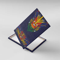 Haiti Flag Traditional Dashiki Canvas Wall Art Black Color - Polynesian Pride