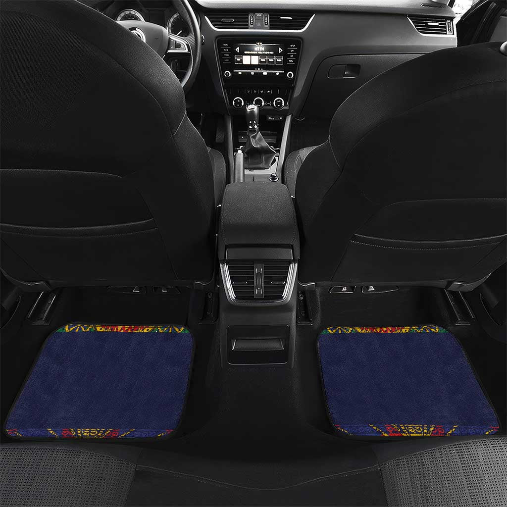 Haiti Flag Traditional Dashiki Car Mats Black Color - Polynesian Pride