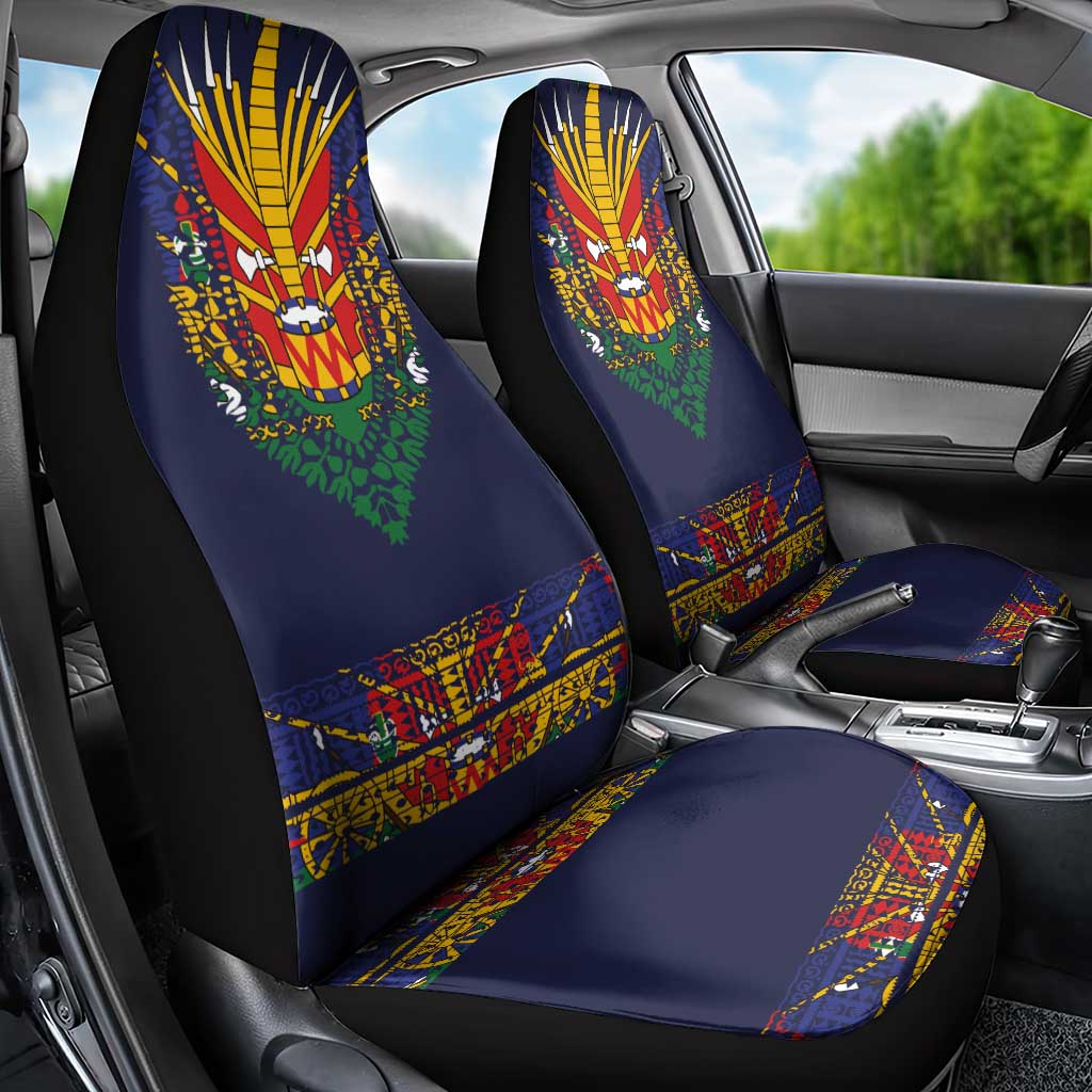 Haiti Flag Traditional Dashiki Car Seat Cover Black Color - Polynesian Pride