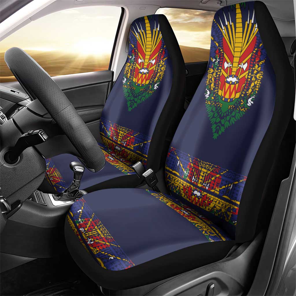 Haiti Flag Traditional Dashiki Car Seat Cover Black Color - Polynesian Pride