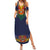 Haiti Flag Traditional Dashiki Family Matching Summer Maxi Dress and Hawaiian Shirt Black Color - Polynesian Pride