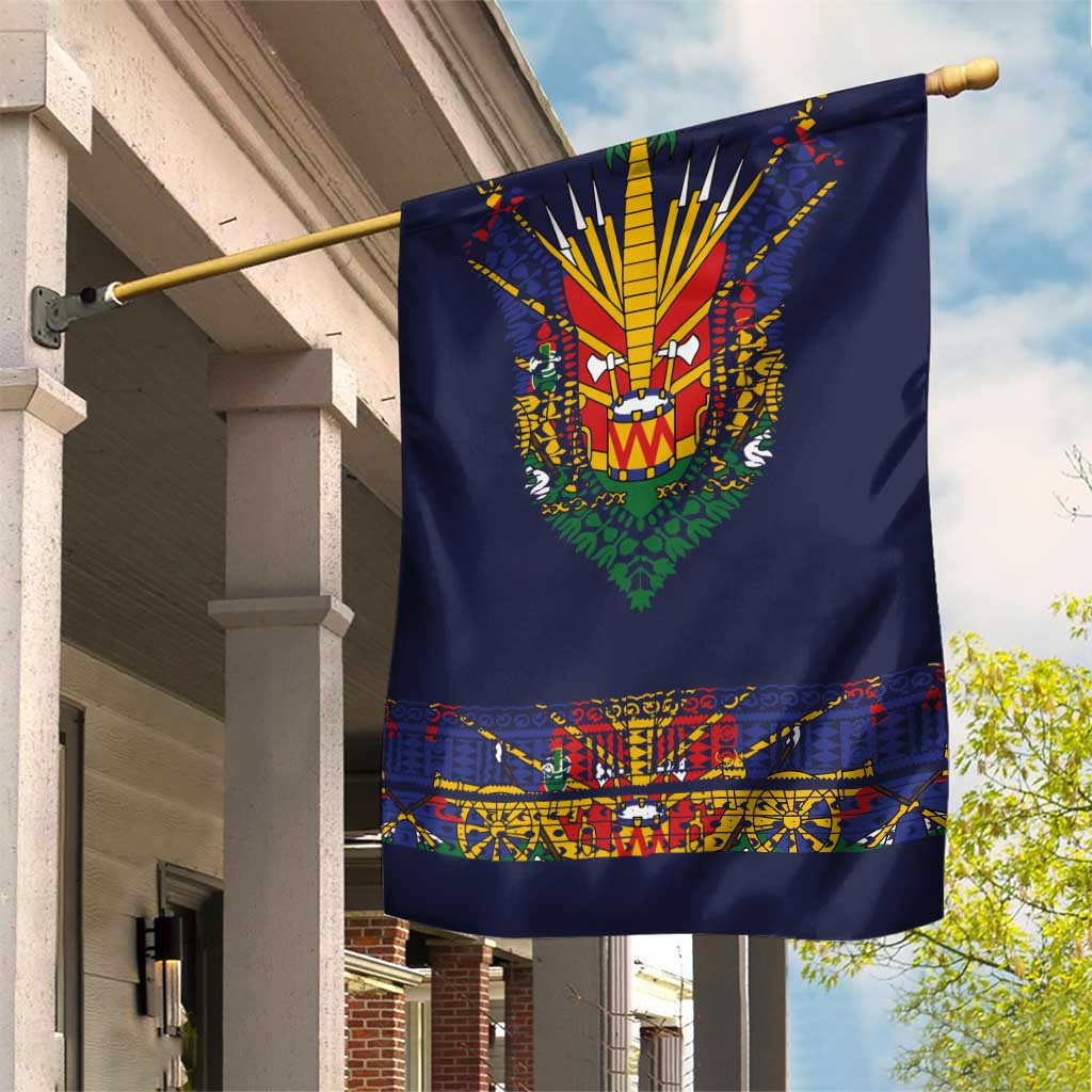 Haiti Flag Traditional Dashiki Garden Flag Black Color - Polynesian Pride