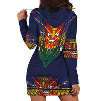 Haiti Flag Traditional Dashiki Hoodie Dress Black Color LT03 - Polynesian Pride