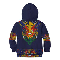 Haiti Flag Traditional Dashiki Kid Hoodie Black Color - Polynesian Pride