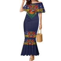 Haiti Flag Traditional Dashiki Mermaid Dress Black Color LT03 Women Black - Polynesian Pride