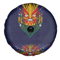 Haiti Flag Traditional Dashiki Spare Tire Cover Black Color - Polynesian Pride