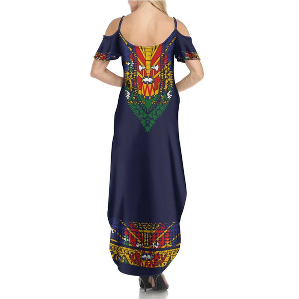 Haiti Flag Sleeveless Hoodie Traditional Dashiki White Color LT03 main image 0