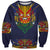 Haiti Flag Traditional Dashiki Sweatshirt Black Color - Polynesian Pride