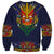 Haiti Flag Traditional Dashiki Sweatshirt Black Color - Polynesian Pride