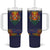 Haiti Flag Traditional Dashiki Tumbler With Handle Black Color - Polynesian Pride