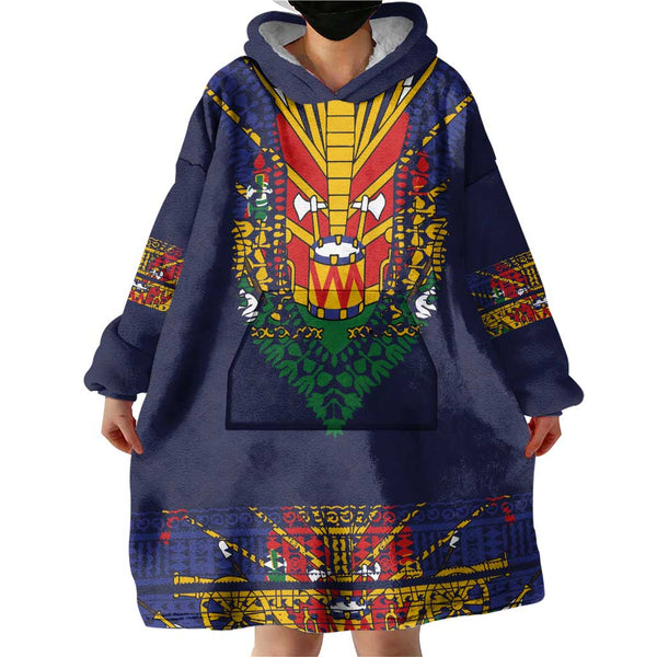 Haiti Zip Hoodie Choeblack Dashiki Style Blue Color LT03 main image 0