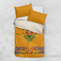 Haiti Flag Traditional Dashiki Bedding Set Yellow Color - Polynesian Pride