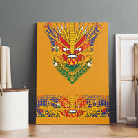 Haiti Flag Traditional Dashiki Canvas Wall Art Yellow Color - Polynesian Pride