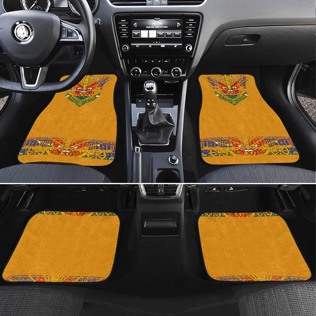 Haiti Flag Traditional Dashiki Car Mats Yellow Color - Polynesian Pride