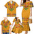 Haiti Flag Traditional Dashiki Family Matching Mermaid Dress and Hawaiian Shirt Yellow Color - Polynesian Pride