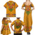 Haiti Flag Traditional Dashiki Family Matching Summer Maxi Dress and Hawaiian Shirt Yellow Color - Polynesian Pride
