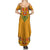 Haiti Flag Traditional Dashiki Family Matching Summer Maxi Dress and Hawaiian Shirt Yellow Color - Polynesian Pride