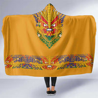Haiti Flag Traditional Dashiki Hooded Blanket Yellow Color - Polynesian Pride
