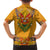 Haiti Flag Traditional Dashiki Kid Hawaiian Shirt Yellow Color - Polynesian Pride