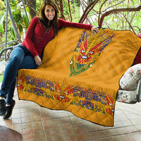 Haiti Flag Traditional Dashiki Quilt Yellow Color - Polynesian Pride