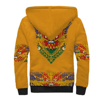 Haiti Flag Traditional Dashiki Sherpa Hoodie Yellow Color - Polynesian Pride