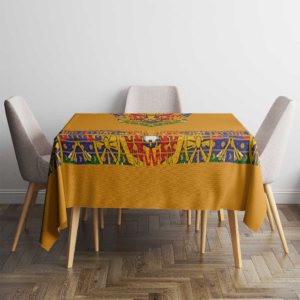 Haiti Flag Traditional Dashiki Tablecloth Yellow Color - Polynesian Pride
