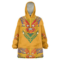 Haiti Flag Traditional Dashiki Wearable Blanket Hoodie Yellow Color - Polynesian Pride